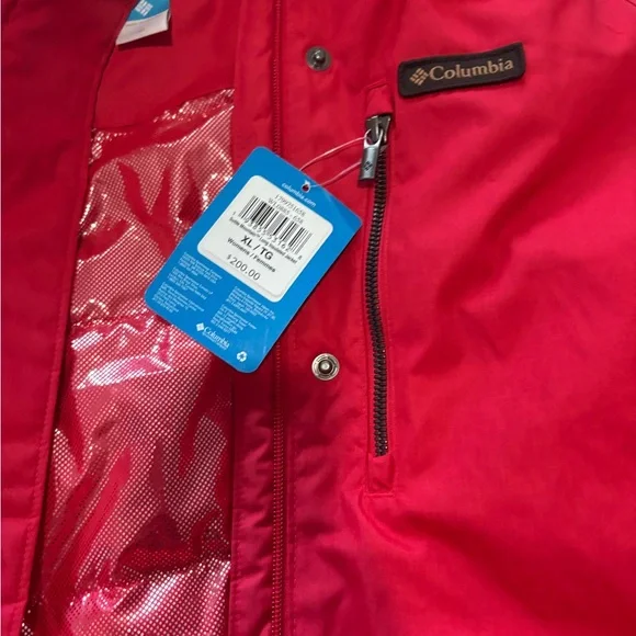 Columbia Vibrant Red Hooded Jacket new with tag size xl - Picture 5 of 9